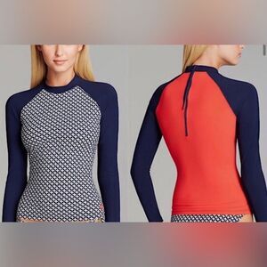 Tory Burch PORTOFINO Sz S Rashguard Surf Shirt